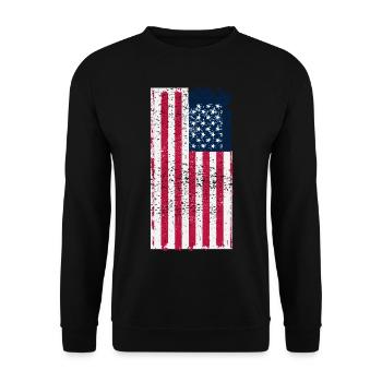 Drapeau des États-Unis - Sweat-shirt Unisexe - noir - Devant - Alina (178cm) & Michal (187cm)