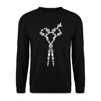 Friseur Friseurin Schere Salon - Unisex Pullover - Schwarz - Vorne - Alina (178cm) & Michal (187cm)