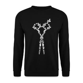 Friseur Friseurin Frisör Schere Geschenk - Unisex Pullover - Schwarz - Vorne - Alina (178cm) & Michal (187cm)