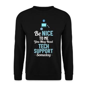 Support technique Assistance technique informatique Helpdesk - Sweat-shirt Unisexe - noir - Devant - Alina (178cm) & Michal (187cm)