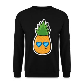Ananas Süß Urlaub Sonnenbrille - Unisex Pullover - Schwarz - Vorne - Alina (178cm) & Michal (187cm)