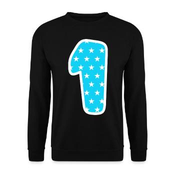 Number 1 - Unisex Sweatshirt - black - Front - Alina (178cm) & Michal (187cm)