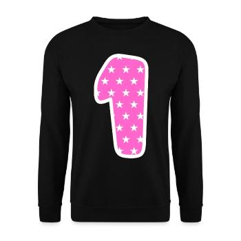 Eins - Unisex Pullover - Schwarz - Vorne - Alina (178cm) & Michal (187cm)