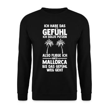 Party Urlaub Mallorca - Unisex Pullover - Schwarz - Vorne - Alina (178cm) & Michal (187cm)