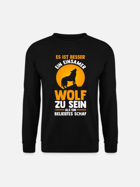 Tier Waldtier Wolf - Unisex Pullover - Schwarz