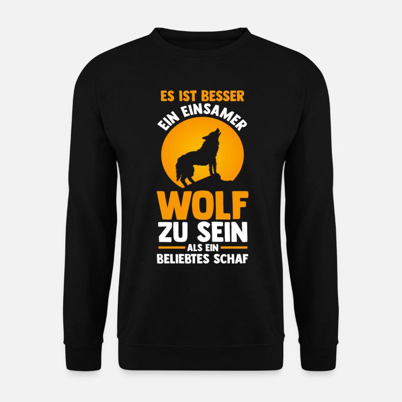 Tier Waldtier Wolf - Unisex Pullover - Schwarz