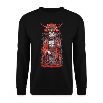Yokai Retro Streetwear Japan Demon Art Design - Unisex Sweatshirt - black - Front - Alina (178cm) & Michal (187cm)
