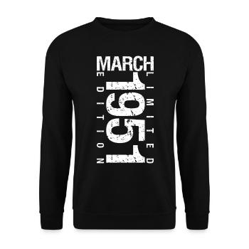 Mars 1951 Mars anniversaire Mars 1951 - Sweat-shirt Unisexe - noir - Devant - Alina (178cm) & Michal (187cm)