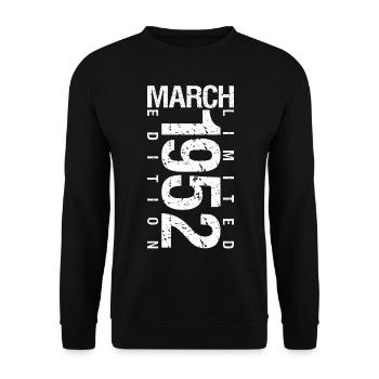 March 1952 March Anniversary March 1952 - Unisex Sweatshirt - black - Front - Alina (178cm) & Michal (187cm)