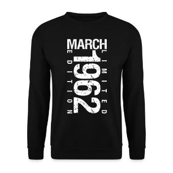 March 1962 March Anniversary March 1962 - Unisex Sweatshirt - black - Front - Alina (178cm) & Michal (187cm)