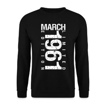 Mars 1961 Mars anniversaire Mars 1961 - Sweat-shirt Unisexe - noir - Devant - Alina (178cm) & Michal (187cm)