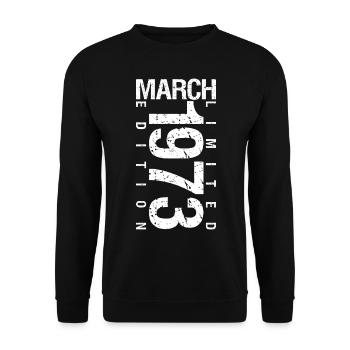 March 1973 March Anniversary March 1973 - Unisex Sweatshirt - black - Front - Alina (178cm) & Michal (187cm)