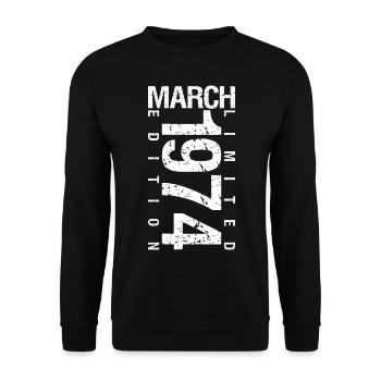 March 1974 March Anniversary March 1974 - Unisex Sweatshirt - black - Front - Alina (178cm) & Michal (187cm)