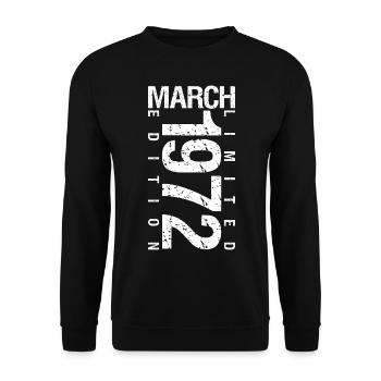 March 1972 March Anniversary March 1972 - Unisex Sweatshirt - black - Front - Alina (178cm) & Michal (187cm)