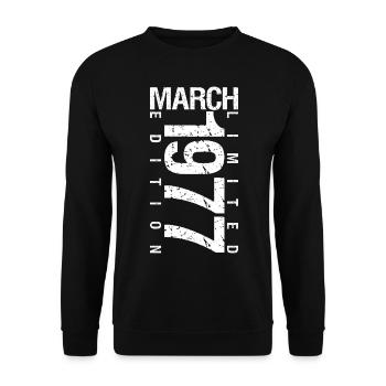 Mars 1977 Mars anniversaire Mars 1977 - Sweat-shirt Unisexe - noir - Devant - Alina (178cm) & Michal (187cm)