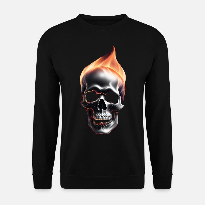 Skull on fire - Unisex Sweatshirt - black