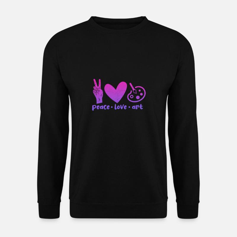 Peace Love Art - Unisex Pullover - Schwarz