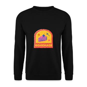 Selbstgemachte Torte Kuchen - Unisex Pullover - Schwarz - Vorne - Alina (178cm) & Michal (187cm)