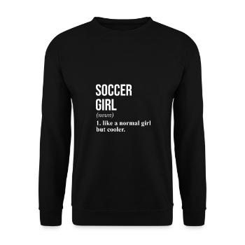 Soccer Girl like a normal girl but cooler - Unisex Pullover - Schwarz - Vorne - Alina (178cm) & Michal (187cm)
