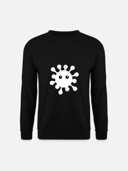 ★ Designfarben änderbar ★ Virus mit Kulleraugen - Unisex Pullover - Schwarz