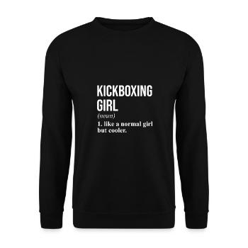 Kickboxing Girl like a normal girl but cooler - Unisex Pullover - Schwarz - Vorne - Alina (178cm) & Michal (187cm)