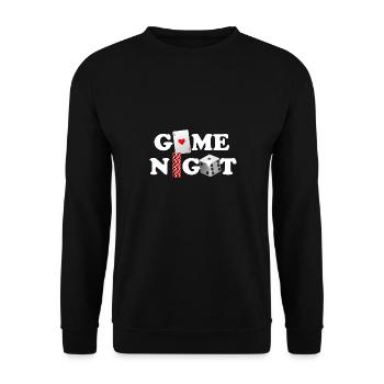 Game night Host Boardgames - Unisex Pullover - Schwarz - Vorne - Alina (178cm) & Michal (187cm)