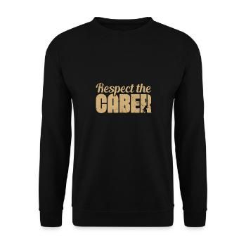 Respect The Caber Wood Trunk Tossing Lumber Sports - Unisex Sweatshirt - black - Front - Alina (178cm) & Michal (187cm)