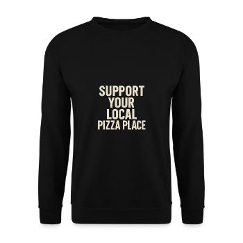 Support your local pizzeria – Retro Look - Unisex Sweatshirt - black - Front - Alina (178cm) & Michal (187cm)