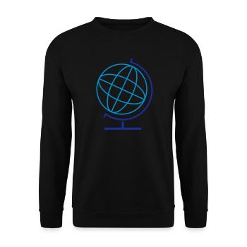 Geometrischer Globus Linienkunst - Unisex Pullover - Schwarz - Vorne - Alina (178cm) & Michal (187cm)
