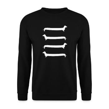 Dachshund Ladder - Unisex Sweatshirt - black - Front - Alina (178cm) & Michal (187cm)