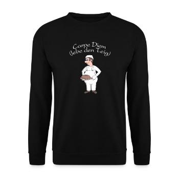 Bäcker Carpe Diem - Lebe den Teig - Unisex Pullover - Schwarz - Vorne - Alina (178cm) & Michal (187cm)