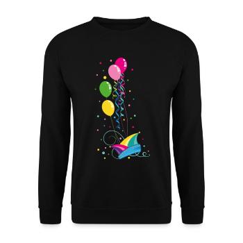 Karneval Fastnacht Narrenkappe Luftballon Fasching - Unisex Pullover - Schwarz - Vorne - Alina (178cm) & Michal (187cm)