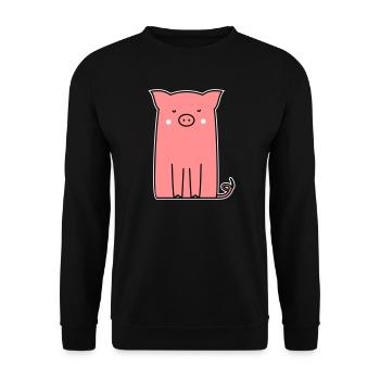 pink piglet piglet sow cute animal - Unisex Sweatshirt - black - Front - Alina (178cm) & Michal (187cm)