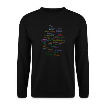 Deutschland Karte - Unisex Pullover - Schwarz - Vorne - Alina (178cm) & Michal (187cm)
