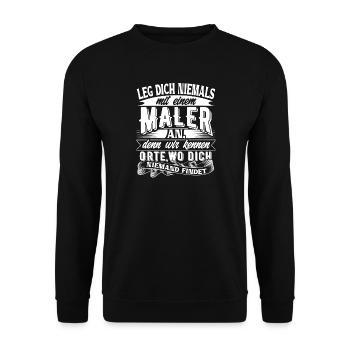 Maler und Lackierer - Unisex Pullover - Schwarz - Vorne - Alina (178cm) & Michal (187cm)