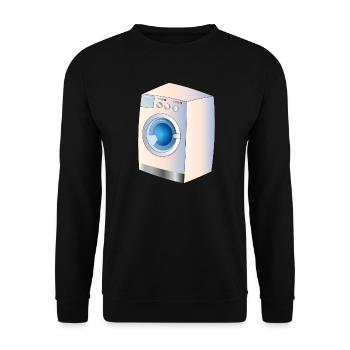 Machine à laver dans le style BD pour des idées fraîches - Sweat-shirt Unisexe - noir - Devant - Alina (178cm) & Michal (187cm)