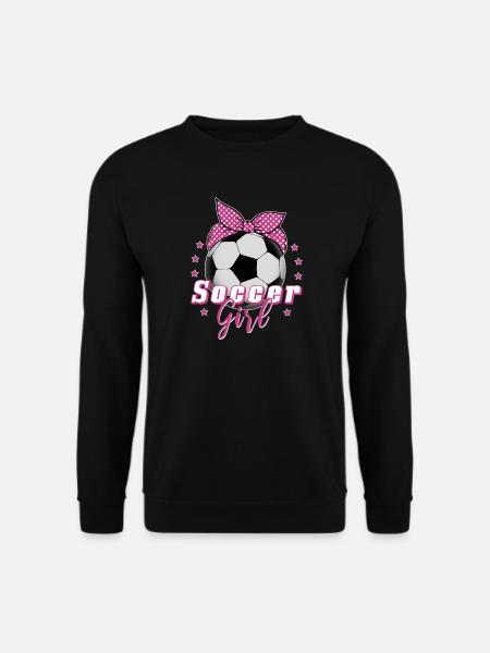 Soccer Girl Mädchen Fußball Fußballerin Geschenk - Unisex Pullover - Schwarz