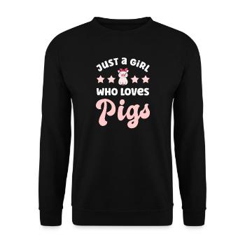 Pig pigs - Unisex Sweatshirt - black - Front - Alina (178cm) & Michal (187cm)