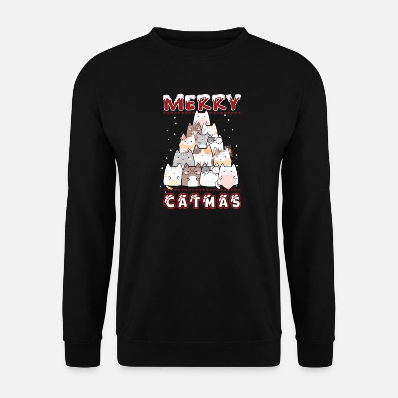 Merry Catmas - Unisex Pullover - Schwarz