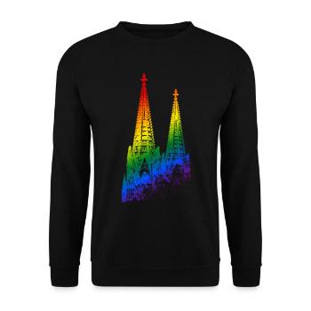 Cathédrale de Cologne LGBTQ Pride Rainbow Silhouette Cologne - Sweat-shirt Unisexe - noir - Devant - Alina (178cm) & Michal (187cm)