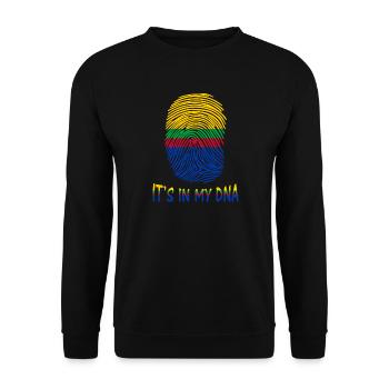 t shirt flag of Appingedam it's in my dna - Unisex Sweatshirt - black - Front - Alina (178cm) & Michal (187cm)