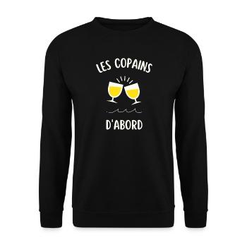 Les copains d'abord - Sweat-shirt Unisexe - noir - Devant - Alina (178cm) & Michal (187cm)