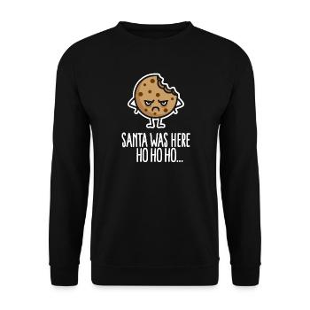 Lustige Weihnachten Weihnachtsmann Santa Cookie - Unisex Pullover - Schwarz - Vorne - Alina (178cm) & Michal (187cm)
