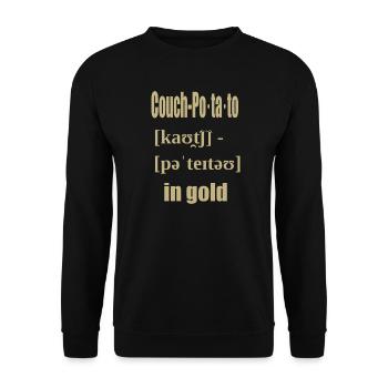 canapé pomme de terre en or - Sweat-shirt Unisexe - noir - Devant - Alina (178cm) & Michal (187cm)