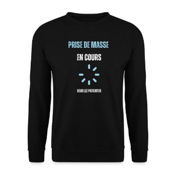 Prise de masse en cours - Sweat-shirt Unisexe - noir - Devant - Alina (178cm) & Michal (187cm)