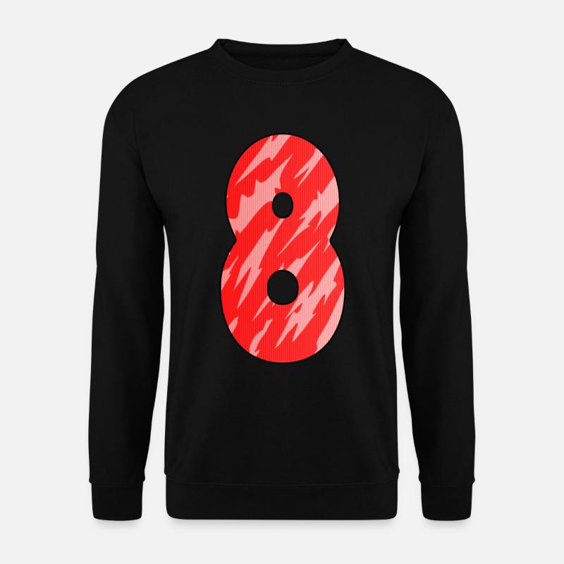 8 Rot Muster - Unisex Pullover - Schwarz