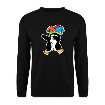 Animal Penguin Drôle d’oiseau de mer Zoo - Sweat-shirt Unisexe - noir - Devant - Alina (178cm) & Michal (187cm)