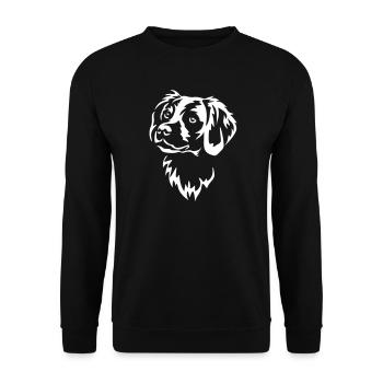 Epagneul Breton Head "Black Edition" - Unisex Sweatshirt - black - Front - Alina (178cm) & Michal (187cm)