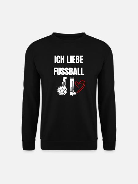 Ich liebe Fußball Herzdesign - Unisex Pullover - Schwarz