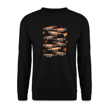 Motivational Educational Verse Design - Unisex Sweatshirt - black - Front - Alina (178cm) & Michal (187cm)